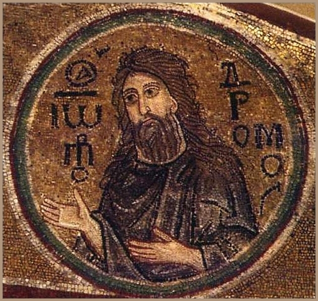Иоанн Предтеча из Деисуса. Мозаика собора Св. Софии в Киеве, 1043—1046 гг.